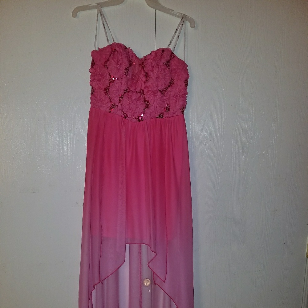 PINK DRESS WITH FLOWER TOP